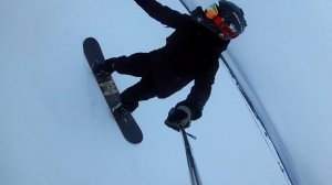 Катание на сноуборде за квадроциклом