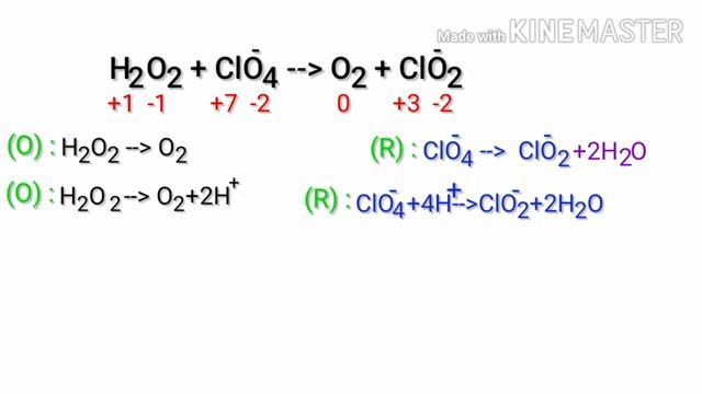 Balance the redox reaction by ion electron method or half reaction method. H2O2+ClO4-=O2+ClO2- смотреть онлайн