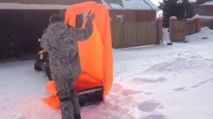 Зимняя палатка к саням для снегохода