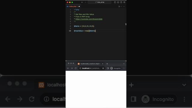 Filter Maximum and Minimum Value From a PHP array #coding #php #array смотреть онлайн