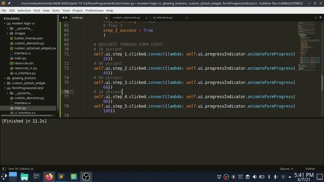 Python Building a Multi-Steps Form custom progress indicator for your app | PyQy | PySide | QT