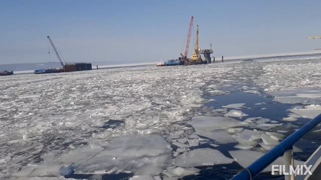 Ледовые условия не преграда в строительстве Тольяттинского моста смотреть онлайн
