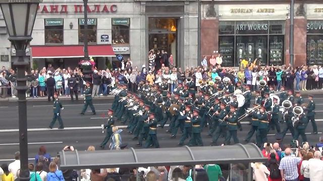 Военные оркестры и парад цветов на Невском проспекте 11 06 2018г смотреть онлайн
