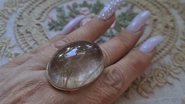1166.Серебро.Натуральные камни.Волос Венеры.Индия.