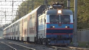 "Голубой окрас!" Электровоз ЧС2К-891 со скорым двухэтажным поездом №50 "Москва - Самара"