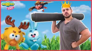 СМЕШАРИКИ и ПАПА РОБ: Челлендж "Король приключений"!