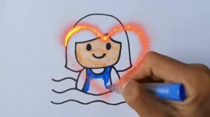 Draw a picture of a girl for children Нарисовать девочку для детей 给孩子画一个女孩的画