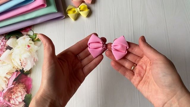 Бантики из фоамирана своими руками Без шаблонов / DIY hair bows Glitter Foam