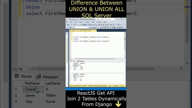 sql interview question union and union all difference between them #sqlinterviewquestionsandanswers