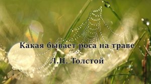 Лев Николаевич Толстой. Рассказ "Какая бывает роса на траве".