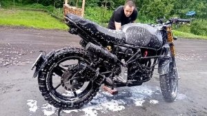 Motoland scrambler мойка мотоцикла аккумуляторным инструментом.