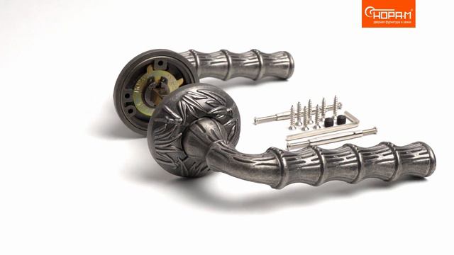 Ручка дверная Пальма De Luxe Цвет Застаренное серебро смотреть онлайн