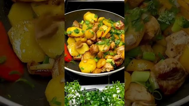 ЖАРЕНАЯ КАРТОШКА С МЯСОМ?Очень вкусный рецепт
