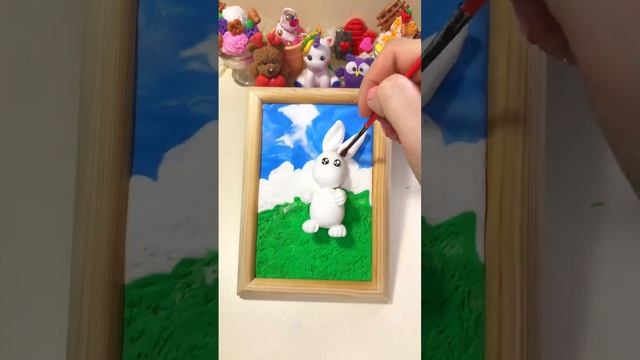 Идея поделки из воздушного пластилина #diy #plastic #поделки #craft #rabbit #how #howtomake #идеи