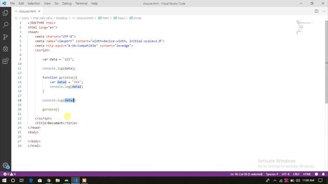 Closure in JavaScript (Hindi)