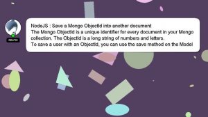 NodeJS : Save a Mongo ObjectId into another document