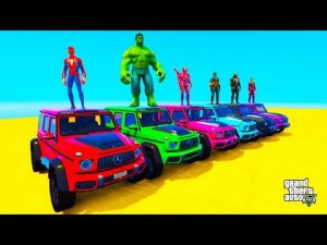 SPIDER-MAN and TRACTORS with Superheroes and Ironman Ramp Parkour - GTA 5