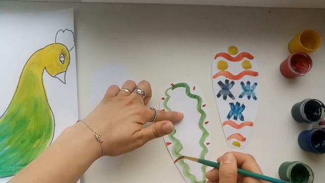 Декоративное рисование "Сказочная птица" (5-6 лет)
