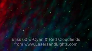 Bliss 50 Laser starfield projector wtih Cyan &Red Nebula Cloudfields