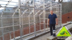 Теплица "Садовод Пристенок - Премиум 3x6" из монолитного поликарбоната