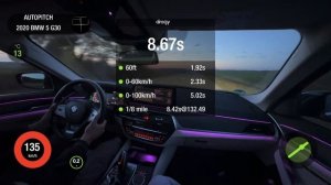 BMW 5 G30 540i 3.0Ti AT 4WD 2020 STOCK. 0-100 acceleration.