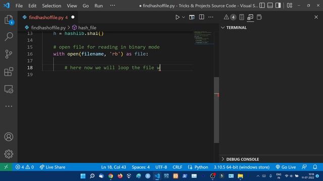 Python Program to Find Hash of File || hash functions in Python || Python Tutorial in Hindi