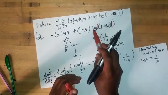 Derivative of log loss (Binary Cross Entropy) function video смотреть онлайн