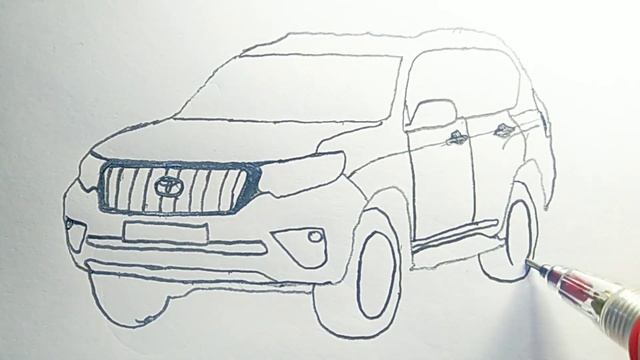 How to draw Toyota land cruiser Prado 2023