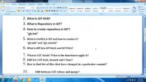 GIT Interview Questions and answers for Experienced