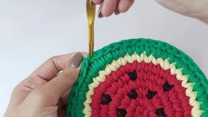 Мастер класс Сумочка Арбуз крючком/Crochet Watermelon bag Video tutorial