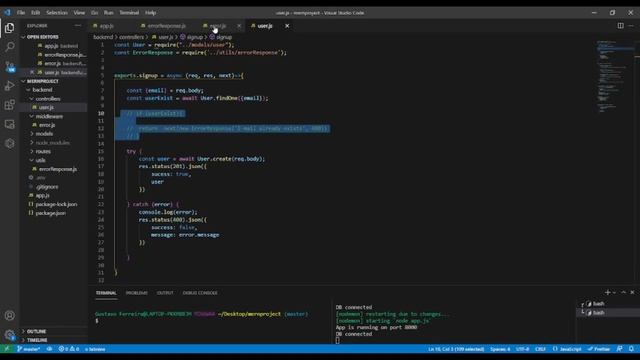 Mongoose error handling - mongodb express react node js PART 14 смотреть онлайн