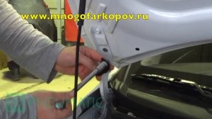 Амортизатор (упор) капота на Kia Rio KU-KI-RI04-00 (обзор, установка)