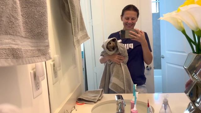 США Заболела Катя Придется идти одному Помыла кота Семейный Влог Big big family in the USA VLOG смотреть онлайн