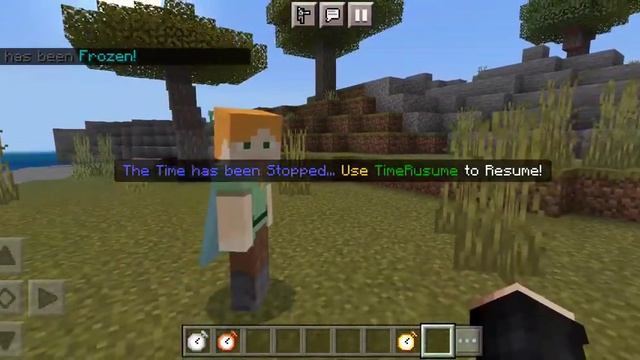 Показываю мод на остоновку времени в майнкрафт пе 1.19.40 смотреть онлайн