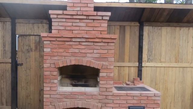 Кирпичный мангал с плитой пол казан. смотреть онлайн