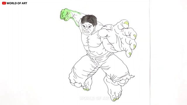how to draw hulk step by step / Drawing Avengers Hulk with pencil drawing смотреть онлайн
