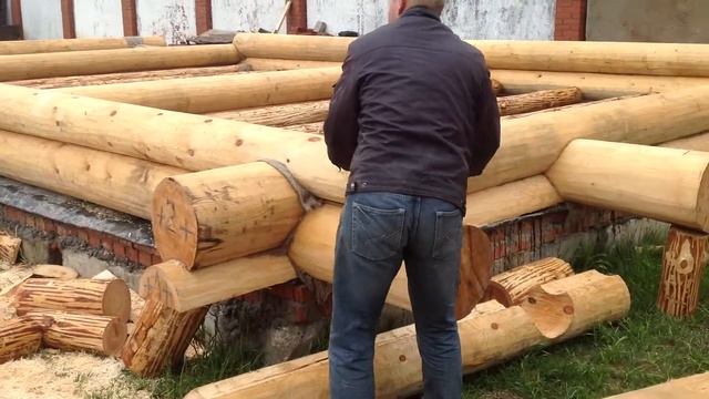 Сборка сруба бани. Часть 1. смотреть онлайн