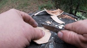 Минутка сурового бушкрафта/ Ложка из бересты.