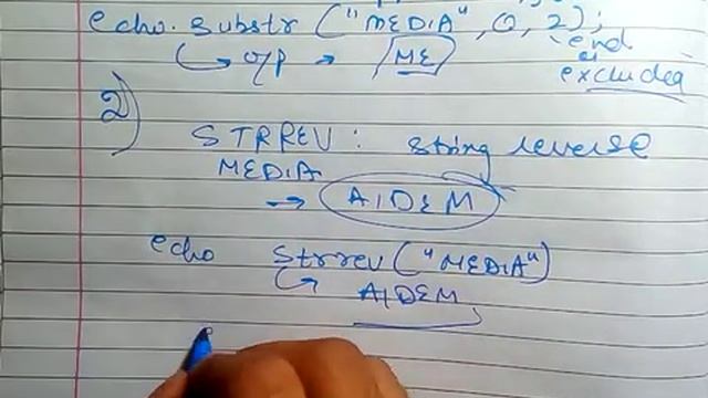 String functions substr() ,strrev(),strlen(),strtolower(),strtoupper() in java/php