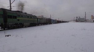 "На разгоне!"  Тепловоз 2ТЭ116-1431 с грузовым поездом