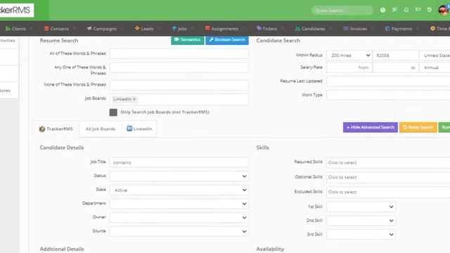 Candidate Search And Advanced Search