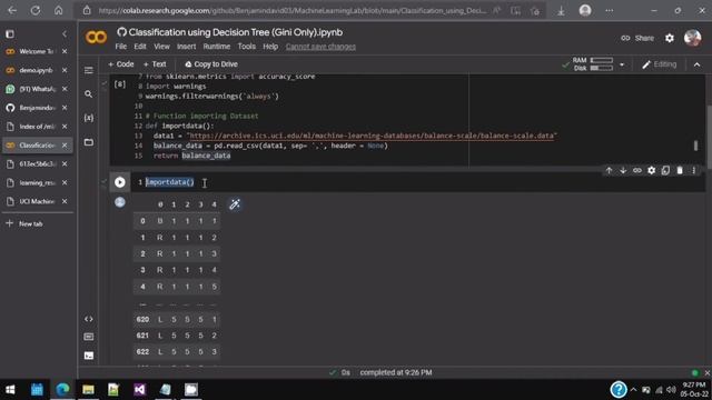 Decision Tree Classification using Python | Machine Learning | Scikit-learn | Pandas | Google Colab