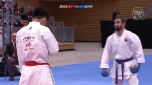 Karate1 Berlin 2018 Male Kumite Final  75kgs Yusei Sakiyama JPN V Rafael Aghayev AZE