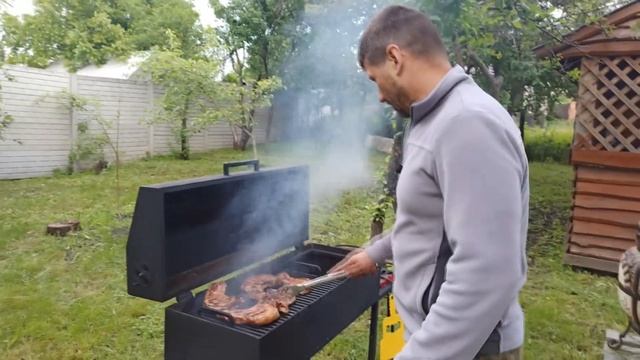 Стейк из свинины на мангале смотреть онлайн