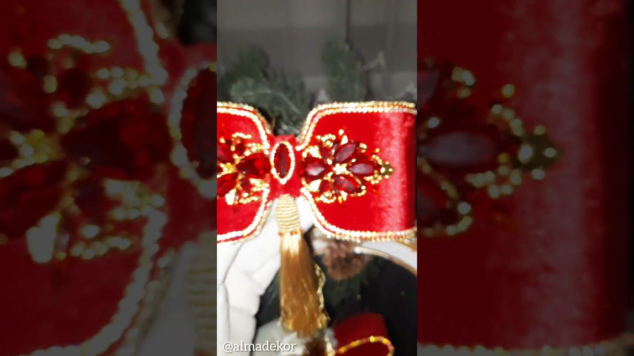 Красивый новогодний бант для елки. #елочныешары смотреть онлайн