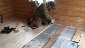 Моя баня из бревна 13 Дверь в баню, чистый пол в комнате отдыха, полы бане #баня 14.10.2019г.