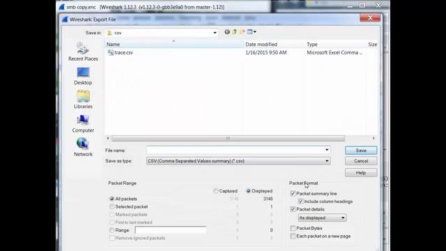 Wireshark : Save To CSV смотреть онлайн