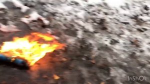 Подожгли баллон с пеной