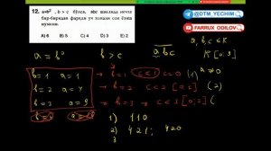 Xonalar tushunchasi (TEST-3) | Turk litsey yechimlari