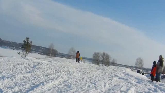 Гонка на трассе мотокросса на снегоходах - 2016- Томск смотреть онлайн